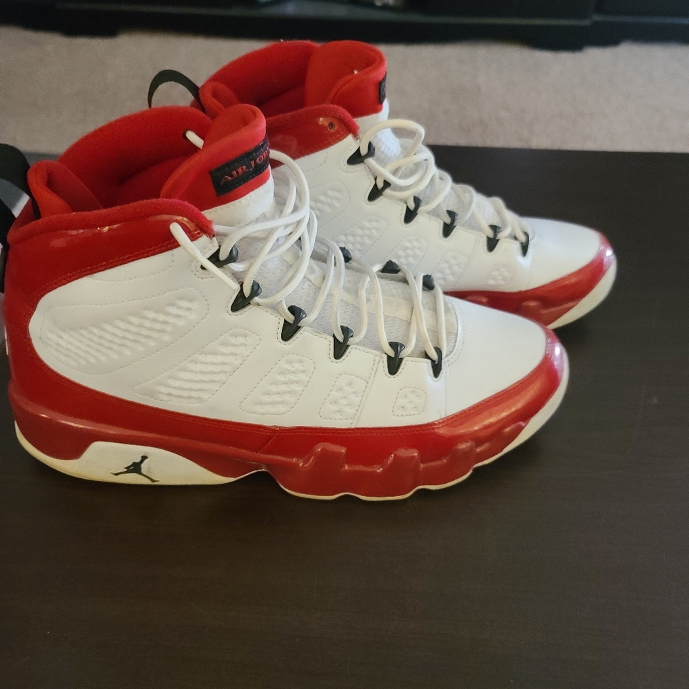 Red and white Jordan 7's